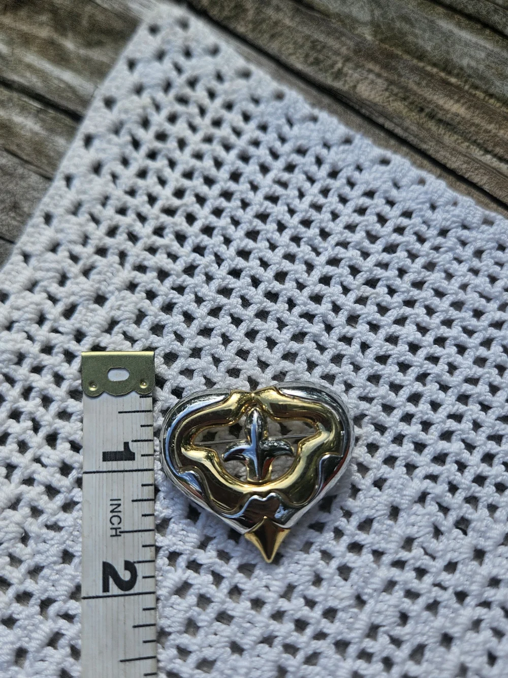 Vintage Mixed-metal Heart Brooch by Danecraft